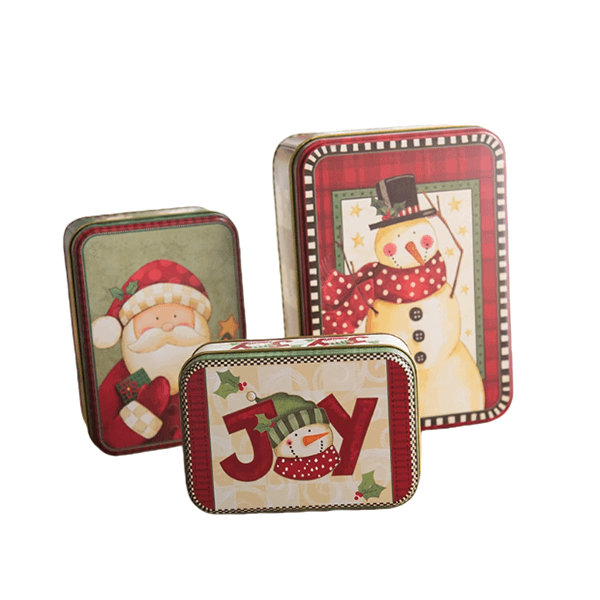 Christmas Rectangular Tin Set of 3