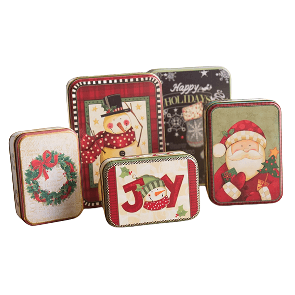 Christmas Rectangular Tin Set of 3