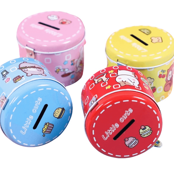 Round Coin Bank Tin	