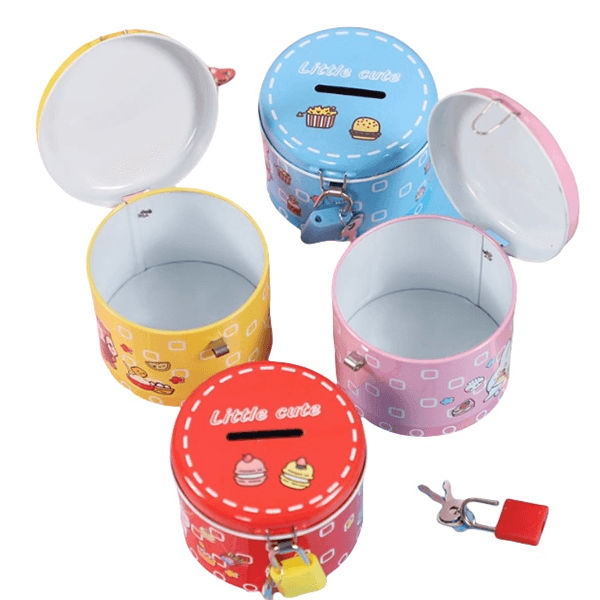 Round Coin Bank Tin